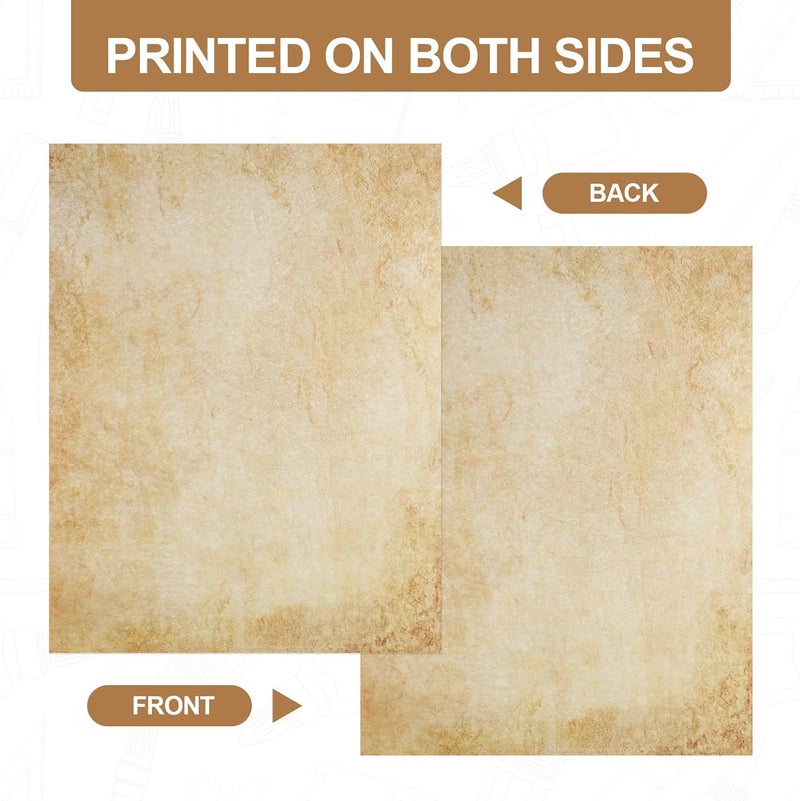 Joyberg 70PCS Vintage Paper 8.5 x 11 in Parchment paper for Writing Letter writing Paper, Decorative Printer Paper for Invitation, Letter, Resume, Award, Diploma, Art, Craft, Certificate Antique - Image 3